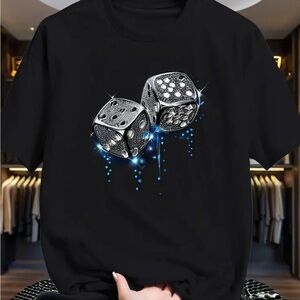 Black Graphic Dice T-Shirt